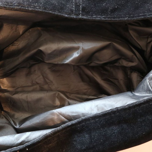 Crossbody bag used, black, suede