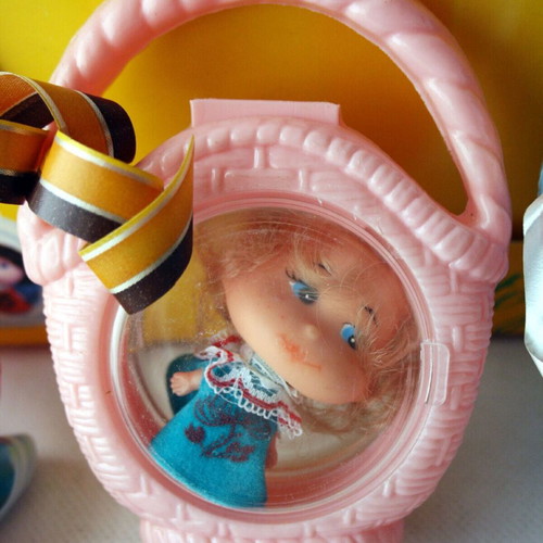 Candy Doly Toys Vintage 70's Basket Piggy Bank new, pack of 4