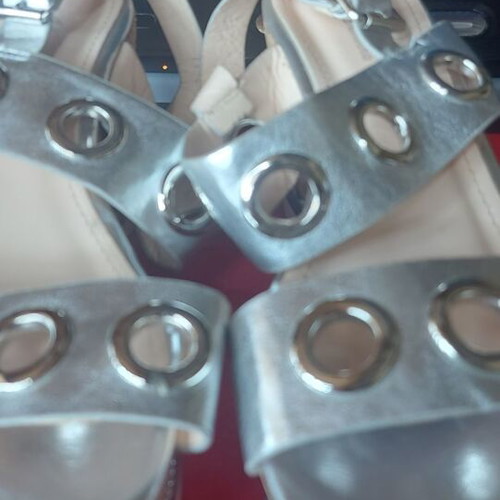 Platform sandals size 38 silver like new