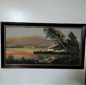 Πίνακας ζωγραφικής με ωραίο τοπίο και γήινα χρώματα