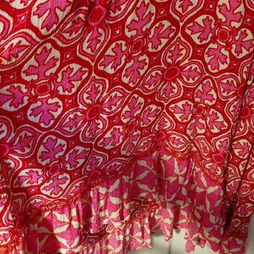 Shoeby dress L used, red pink asymmetrical hem