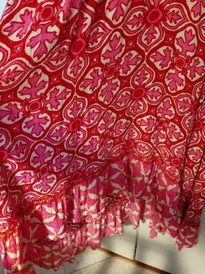 Shoeby dress L used, red pink asymmetrical hem