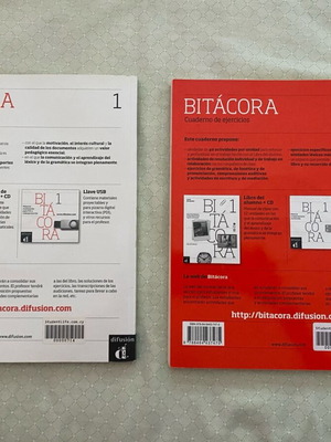 Bitacora 1 Σετ βιβλίων εκμάθησης ισπανικών Α1 σαν καινούργιο με CD