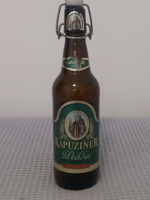 Kapuziner beer bottle used, empty, height 27.5 cm