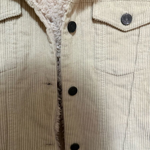 Beige corduroy jacket Pull & Bear with teddy lining like new, size L