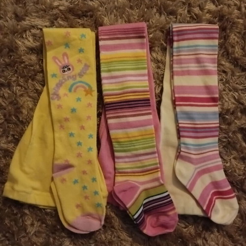 Set of 3 colorful woolen tights length 68 cm new