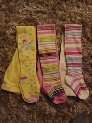 Set of 3 colorful woolen tights length 68 cm new
