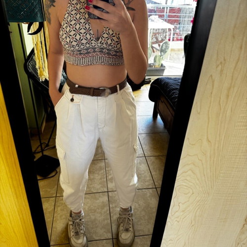 BSB White Balloon Pants like new with topstitch detail