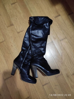 Leather boots black size 37 like new