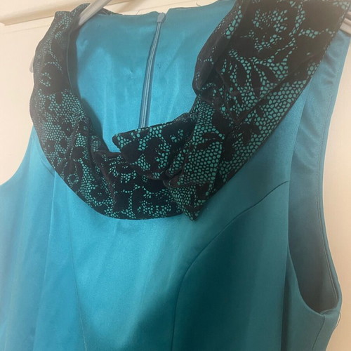 Handmade dress like new, winter, deep turquoise, size M
