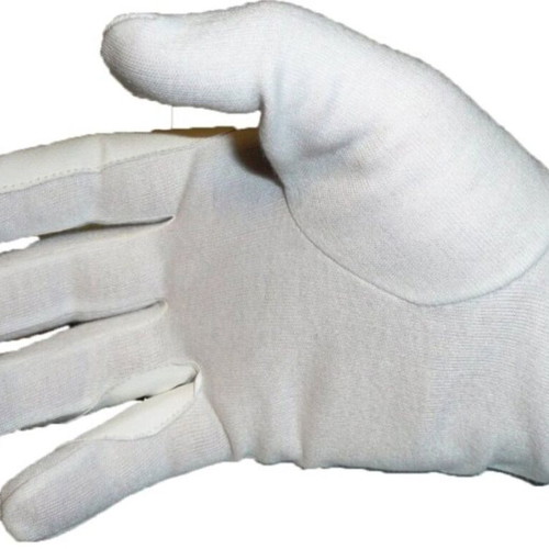 White cotton equestrian gloves new, reinforced fingers