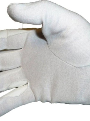 White cotton equestrian gloves new, reinforced fingers