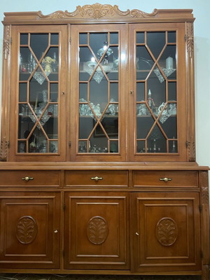 Wooden sideboard like new, beech or walnut, width 1.61 height 1.92