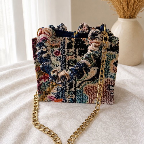 Handmade bag new, colorful with storage pouch