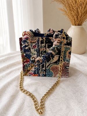 Handmade bag new, colorful with storage pouch