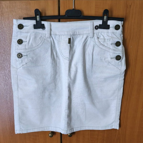 Naf Naf corduroy skirt like new, white, size M