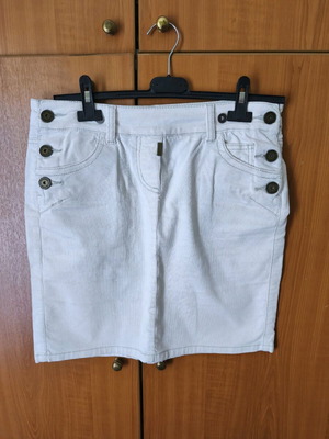 Naf Naf corduroy skirt like new, white, size M
