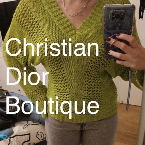 Christian Dior Boutique knit sweater green like new authentic