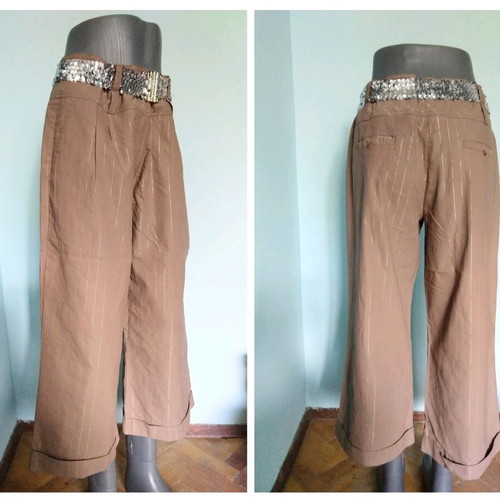 Pepper corn silk pants like new, beige color