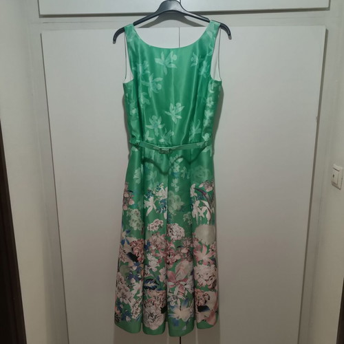Forel dress size 54 new, aloe color, satin fabric, wedding baptism