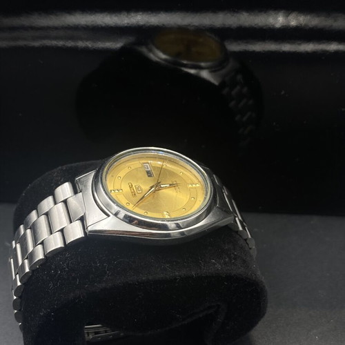 Seiko 5 Automatic Day-Date Watch like new, men's, gold and silver