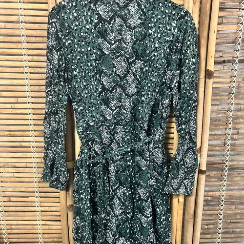 Sissy-Boy Green Animal Print Wrap Dress Size S like new