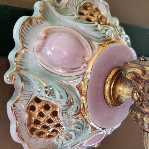 Vintage wall light applique used, porcelain