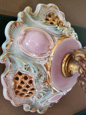 Vintage wall light applique used, porcelain