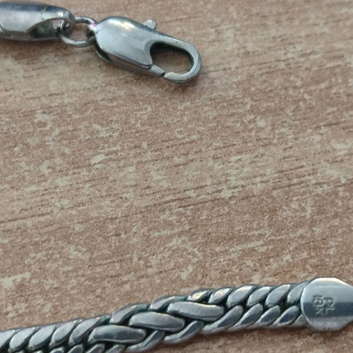 Unisex 18K Plated Necklace Chain 45cm, Silver