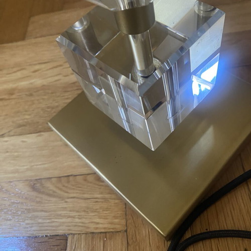 Zara Home table lamp like new with gold base and crystal