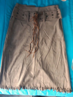 Suede skirt like new, beige, size M / 38 / 10