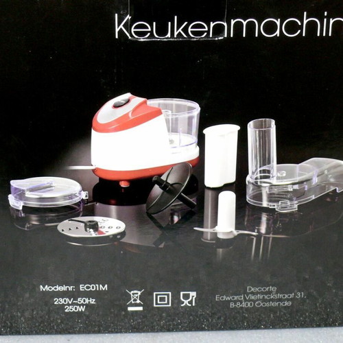 Mini food processor EC01M 250W new, red-white