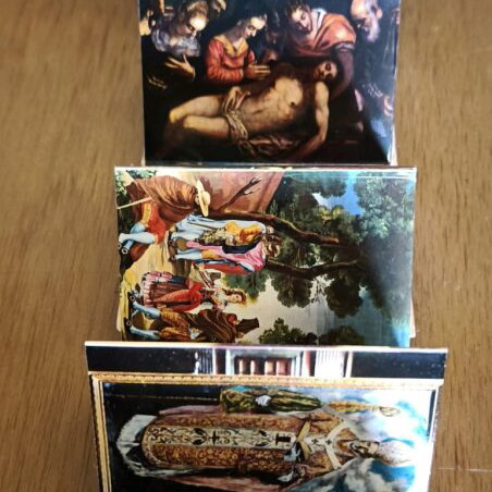 Spanish folding accordion card with religious theme like new