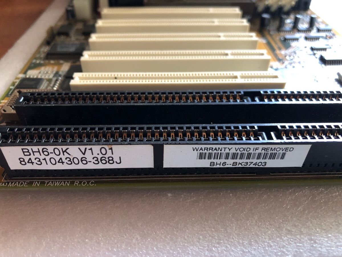 PCパーツ ABIT BH6 マザーボード Intel 440BX ATX 箱・付属品付き