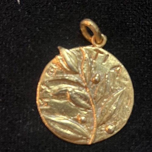 925 Gold-plated Pendant "Makrylaki" 2002, Olive Branch Design