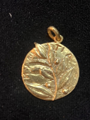 925 Gold-plated Pendant "Makrylaki" 2002, Olive Branch Design