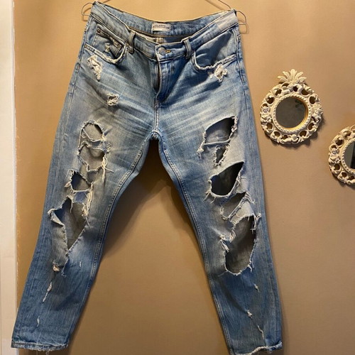 Zara rock jeans like new, low crotch, blue, size M