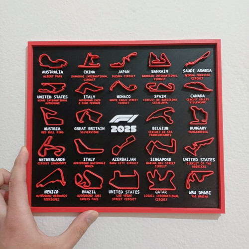 F1 All Circuits 2025 Decorative Item Made to Order