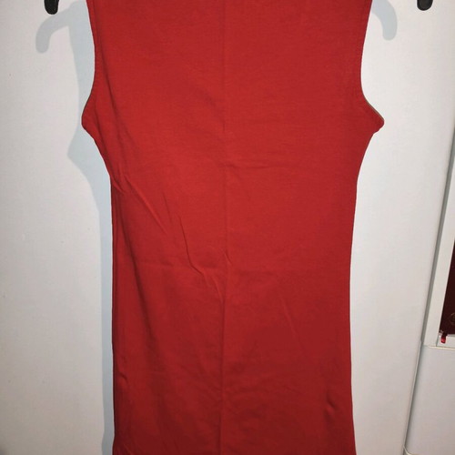 Long sleeveless blouse used, red, size L