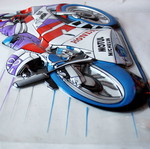 Vintage 80's Μηχανή Πίστας Honda Racing Πλαστική Διακοσμητική Αφίσα Τοίχου 53cm Καινούρια