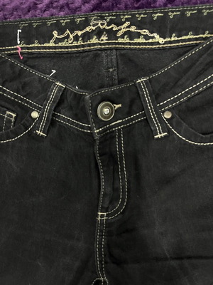 Women's jeans used, black with rhinestones, size M