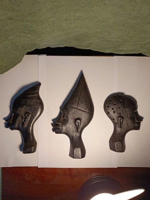 African art decorations used, pack with damage