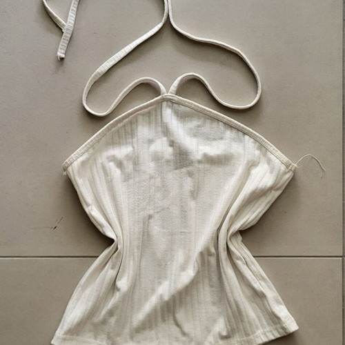 Stradivarius backless summer top white like new