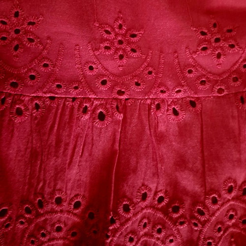 Meadow Rhodes maxi dress embroidered, like new, raspberry red