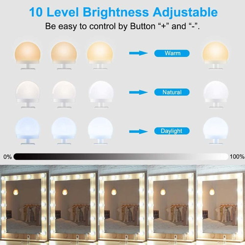 LED mirror lights for makeup 10 pcs USB with controller new