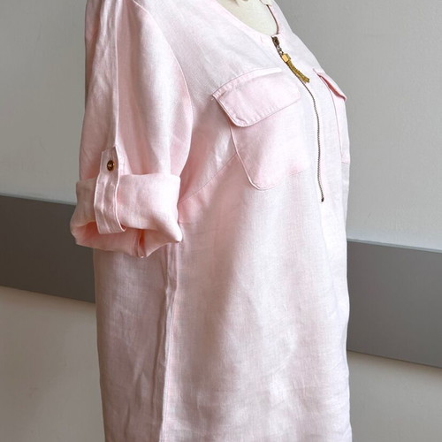 Ellen Tracy linen tunic in pale pink like new, size M