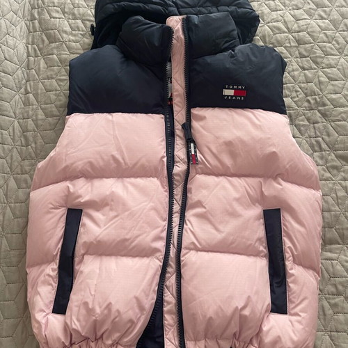 Tommy Jeans women's down vest new, size S, blue pink