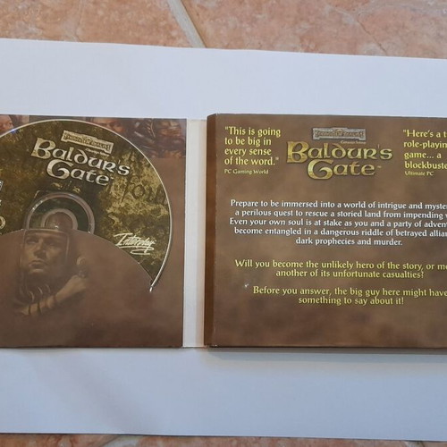 Baldur's Gate PC cd-rom game used, retro role playing