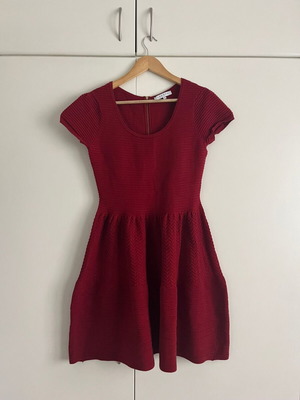 Sandro red skater cotton dress like new, size L
