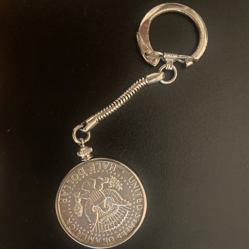 Half Dollar USA 1964 Kennedy silver keychain 0.900, 12.5 grams